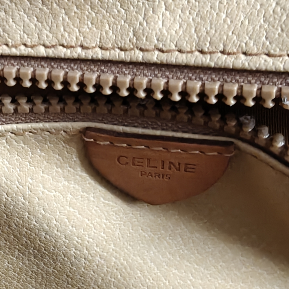 Celine Brown Monogram Leather-Trim Briefcase - Picture 7 of 16